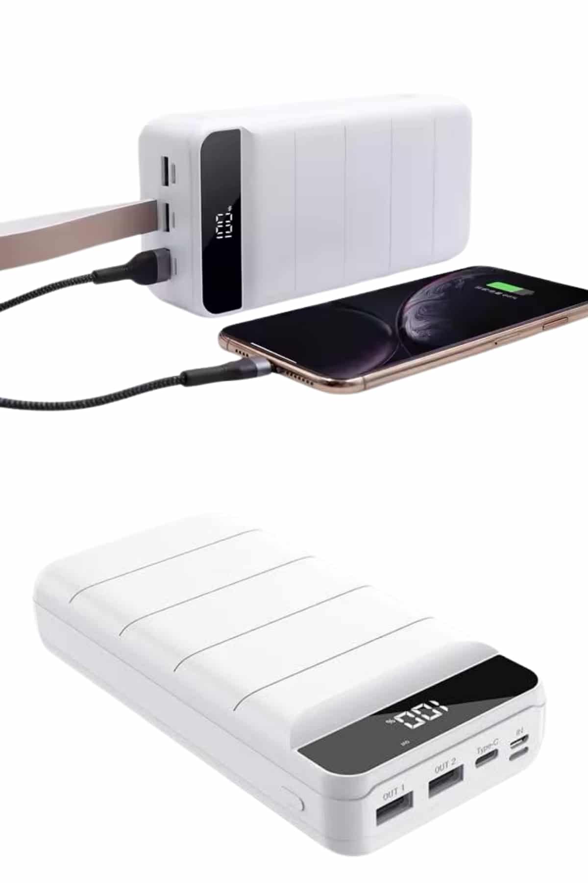 Powerbank 50.000 Mah Dijital Göstergeli Taşınabilir 4 Portlu Hızlı Powerbank Yeni Nesil