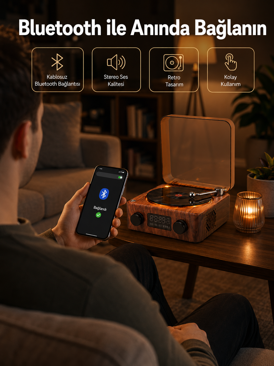Saatli Gece Işıklı Hoparlör – Modern ve Vintage Tasarım Yeni Nesil