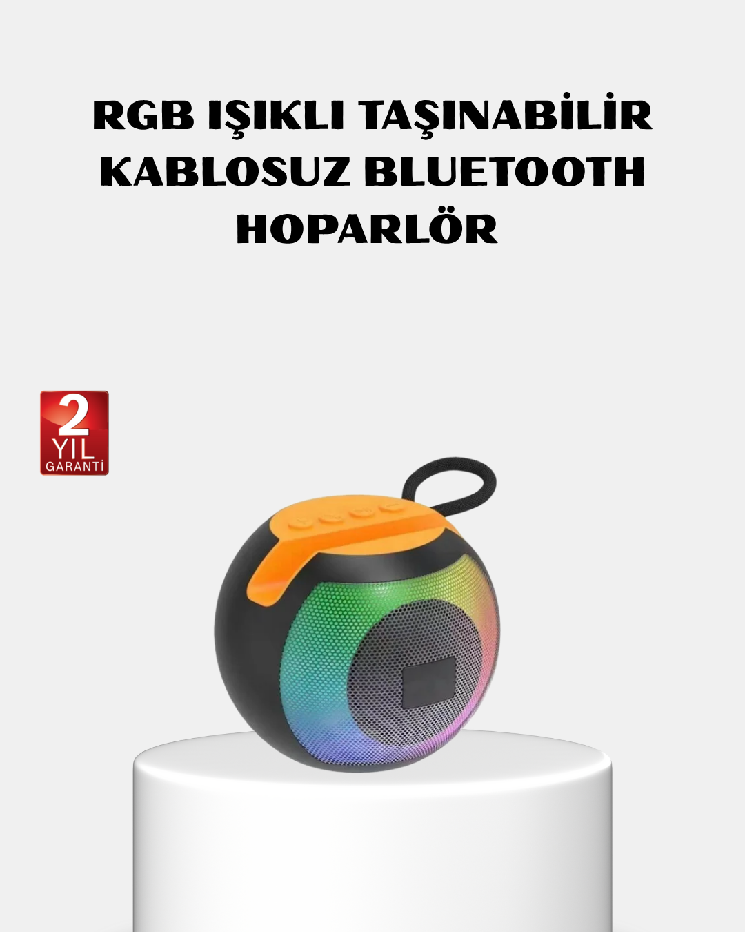 RGB Işıklı Bluetooth Hoparlör – 360° Stereo Ses ve 8 Saat Çalma Süresi