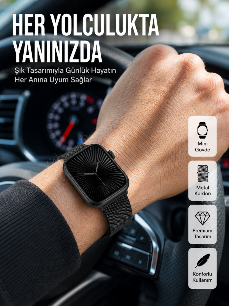 SQ-16 Mini Series 10 Akıllı Saat – 3 Kordon + Hediye Bileklik
