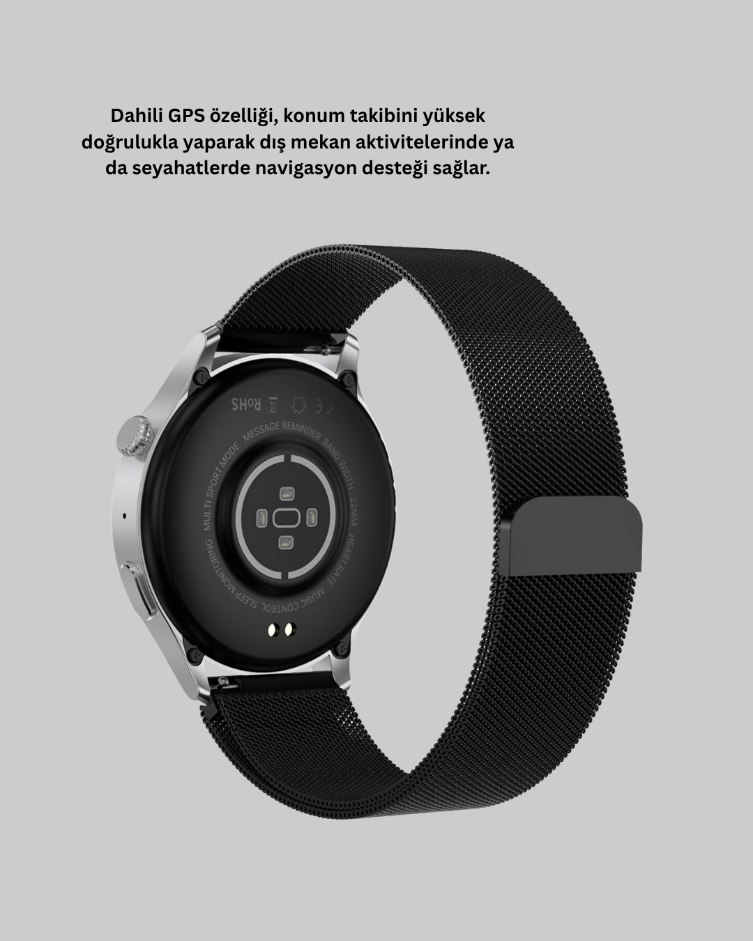 Akıllı Saat GPS Nabız Uyku Takibi Sesli Arama Titreşim Bildirimli