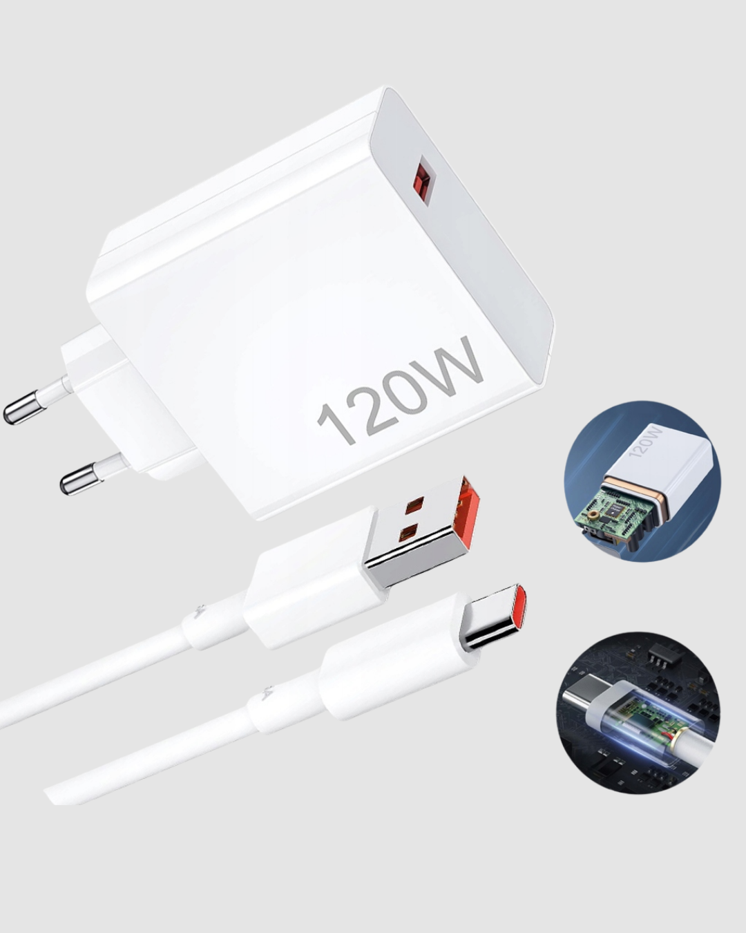 Turbo 120W Hızlı Şarj Cihazı Type-C Kablolu