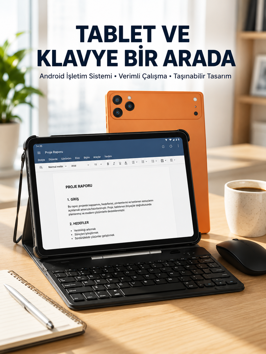 Android Tablet Klavye Kılıflı Dokunmatik Ekran Günlük ve Profesyonel Kullanım
