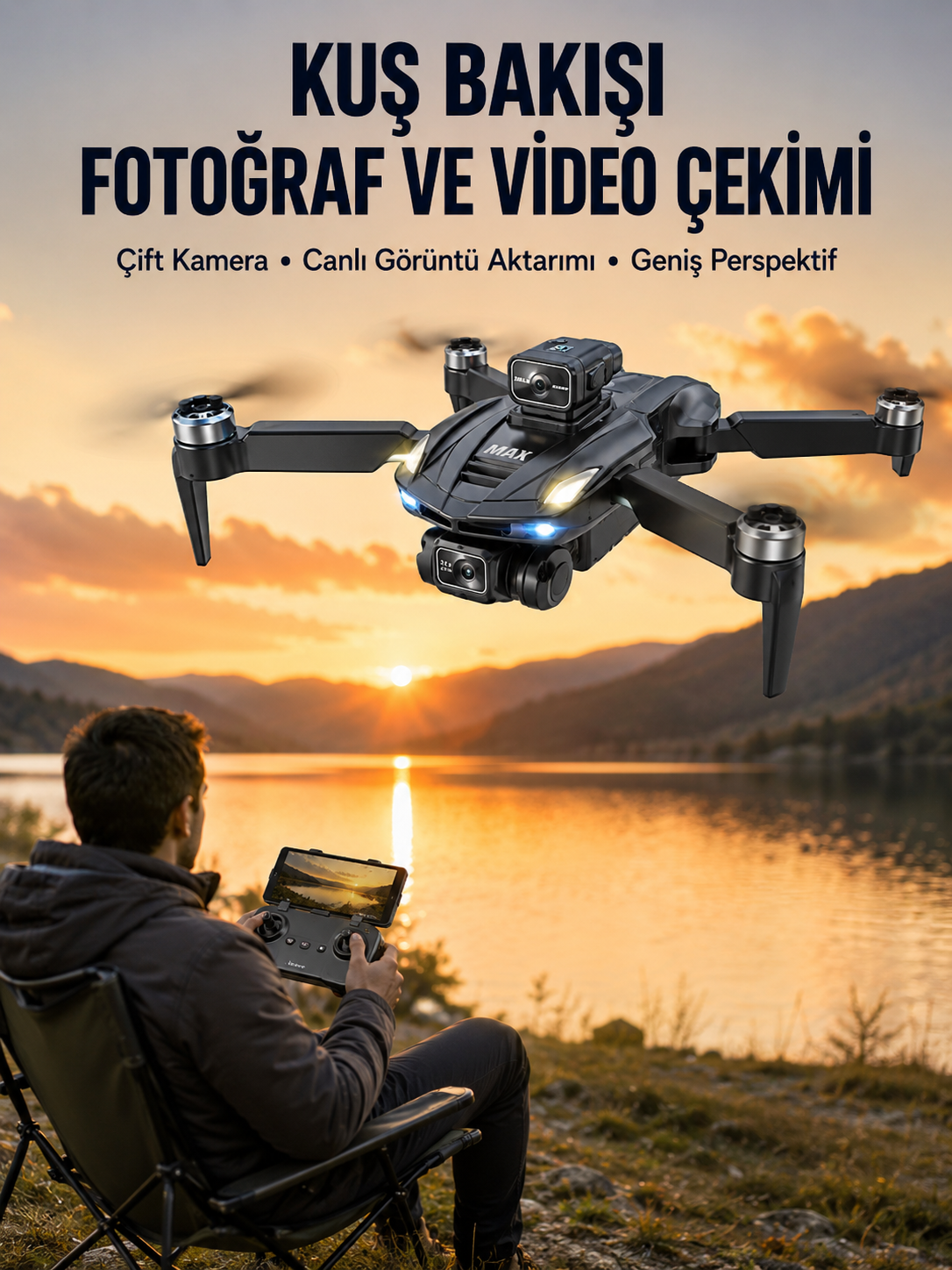 Ekranlı Kumandalı Katlanabilir Kamera Drone Hobi ve Günlük Kullanım