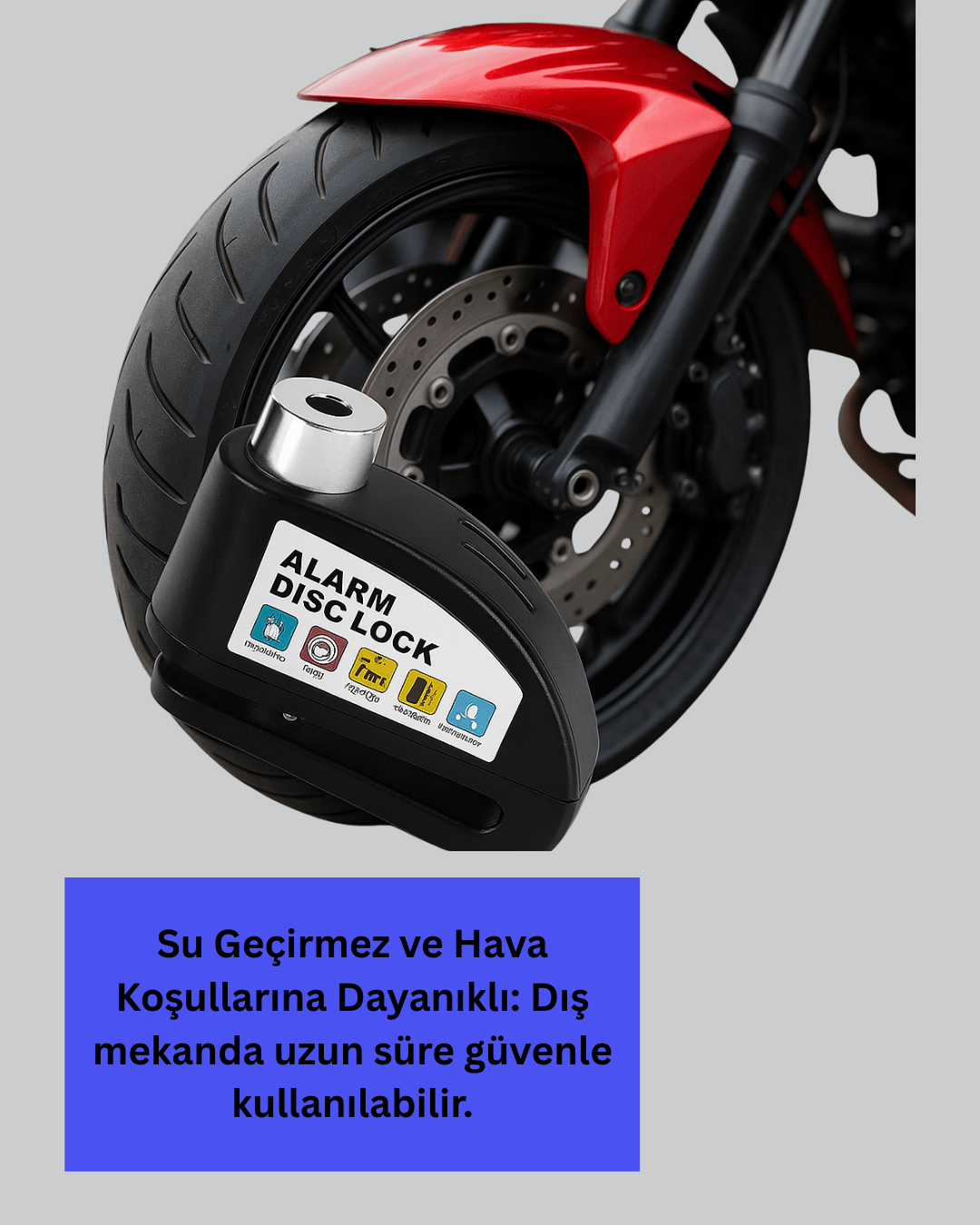 Taşınabilir Alarm Disk Kilidi Motosiklet Scooter Bisiklet Güvenlik Yeni Nesil