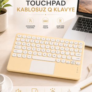 Android ve İOS Uyumlu Bluetooth Klavye Touchpad Slim Kablosuz Wifi Q Klavye