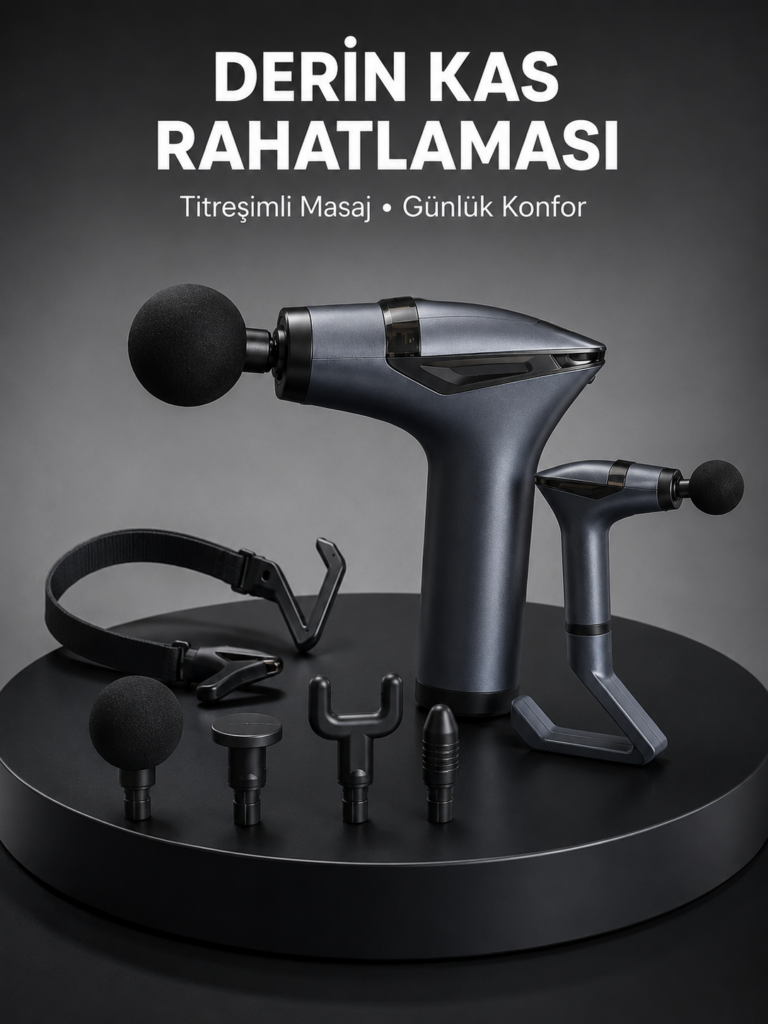 Taşınabilir 3in1 Masaj Aleti Şarjlı Titreşimli Esneme Bantlı Yeni Nesil