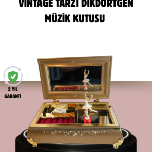 Balerinli Müzikli Takı Kutusu Piyano Tasarım Kız Çocuk Hediyelik