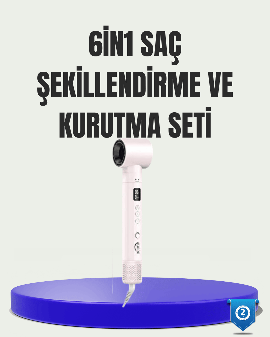 Çok Fonksiyonlu 6 Başlıklı Saç Kurutma ve Şekillendirme Seti