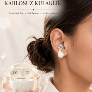 Bluetooth Bağlantılı Küpeli Kablosuz Kulaklık Uzun Pil Ömrü