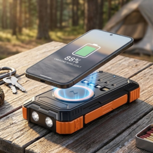 20000 mAh Powerbank Güneş Enerjili Kablosuz Şarj Hızlı Şarj Taşınabilir Batarya