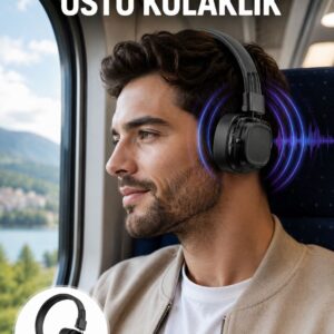Ergonomik Konforlu Kablosuz Kulak Üstü Bluetooth Kulaklık Yeni Nesil
