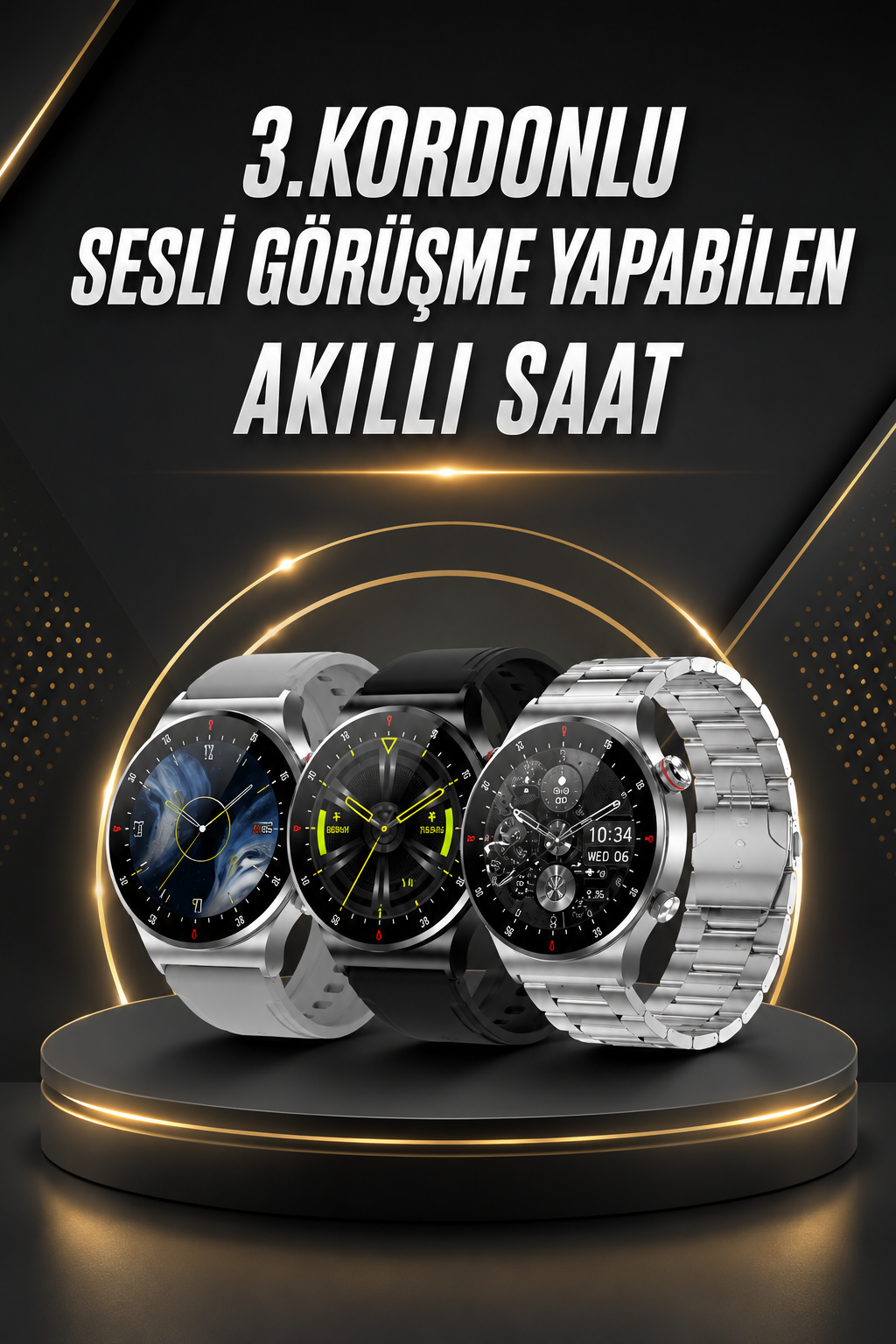 Akıllı Saat Uyku ve Sağlık Takibi NFC Uyumlu Bluetoooth Bağlantılı Android İOS Uyumlu