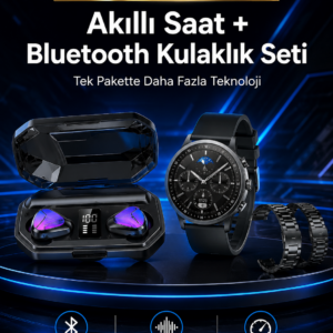 Yeni Nesil Kampanyası Bluetooth Bağlantılı Akıllı Saat ve Kablosuz Kulaklık Dijital Göstergeli