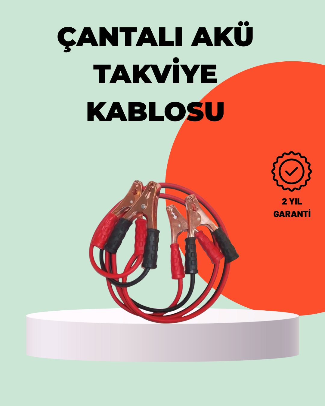 1200A Takviye Kablosu Araç Acil Yardım 2 Metre Güçlü Maşa