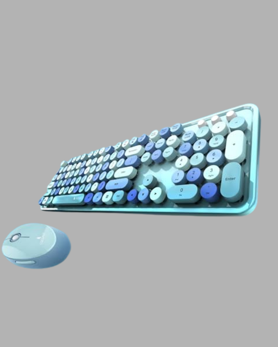 Kablosuz Retro Klavye ve Mouse Seti – 104 Tuşlu, Sessiz Yazım