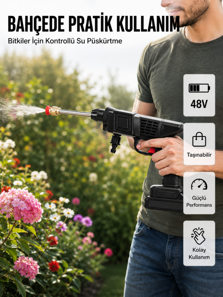48V Şarjlı Basınçlı Yıkama Cihazı Köpük Hazneli 2025 Orijinal Model