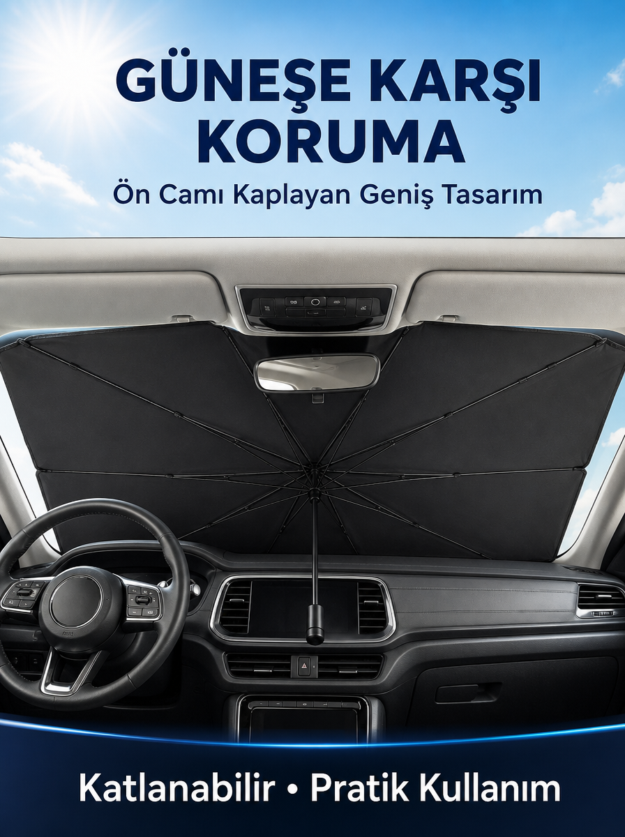 Mini Cooper, Fiat 500, Smart Fortwo, Hyundai i10, Kia Picanto Uyumlu Oto Şemsiye Yeni Nesil