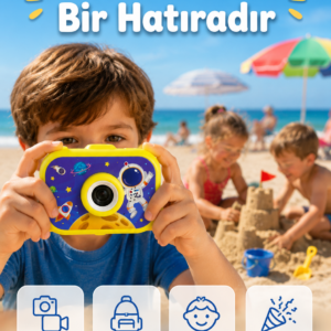 Çocuk Fotoğraf Makinesi HD Video Kayıt Özellikli 2.0 İnç Ekranlı Type-C Şarjlı Dijital Kamera
