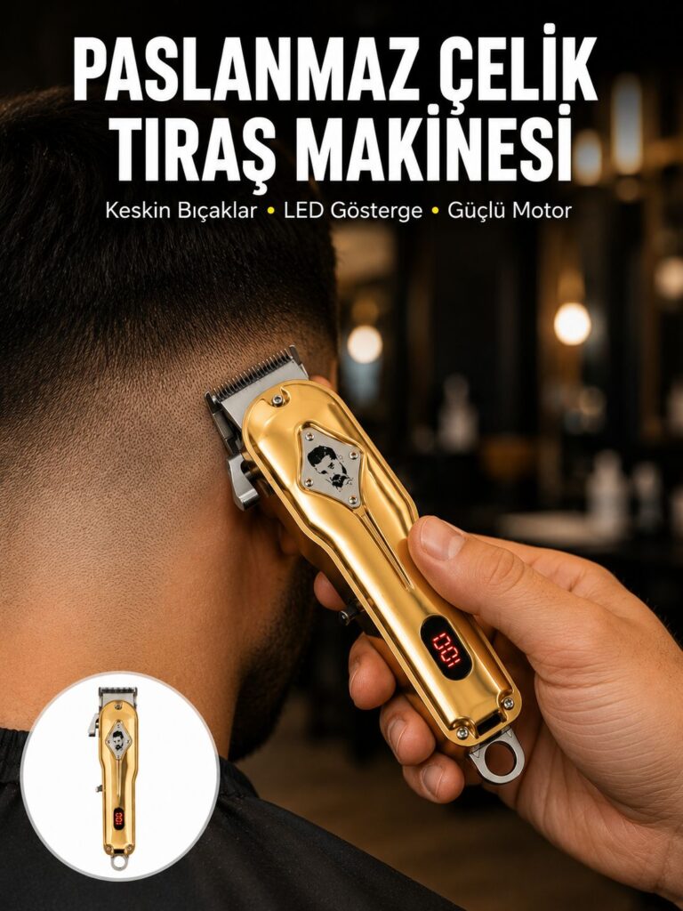 1800 mAh Bataryalı Uzun Kullanım Süreli Şarjlı Tıraş Makinesi Yeni Nesil