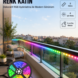 5 Metre Kumandalı RGB Şerit LED Aydınlatma