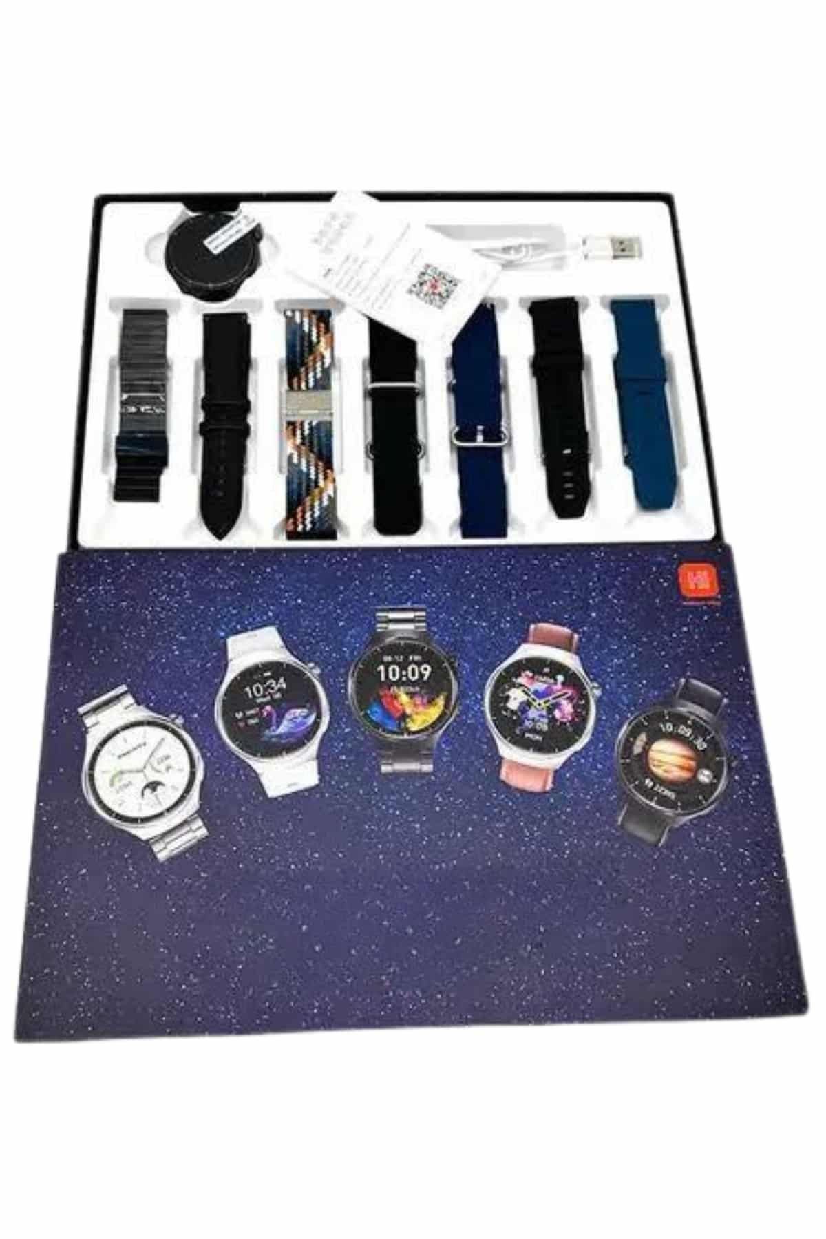 Akıllı Saat Çoklu Kordon Seçenekli Dokunmatik Ekran Nabız Sensörlü
