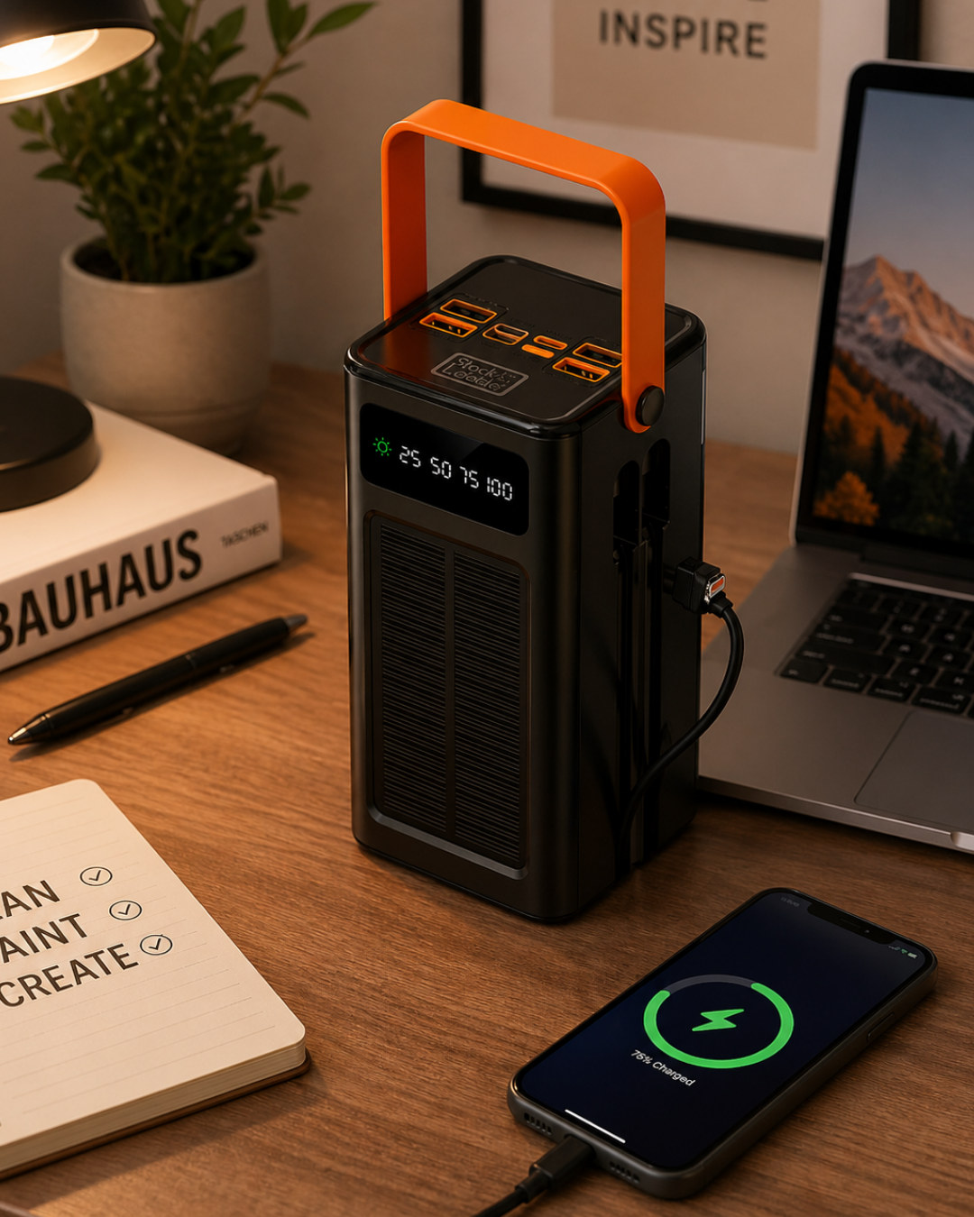 Güneş Enerjili Hızlı Şarj Powerbank Taşınabilir Yüksek Kapasiteli 80.000