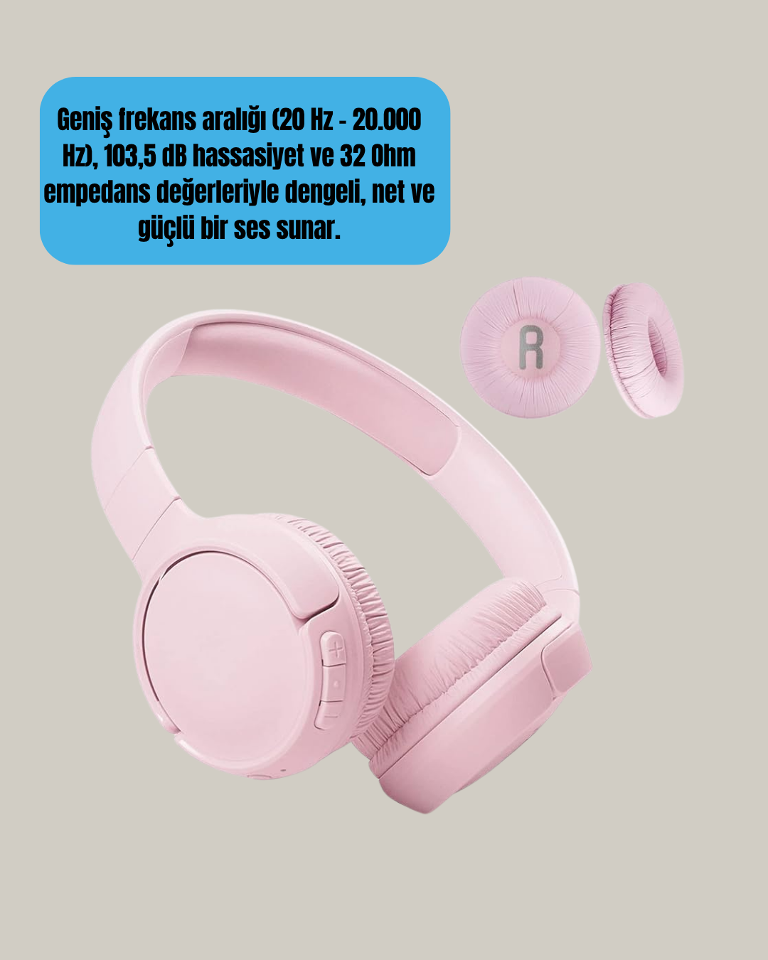 Geniş Frekans Aralıklı Bluetooth Kulak Üstü Kulaklık