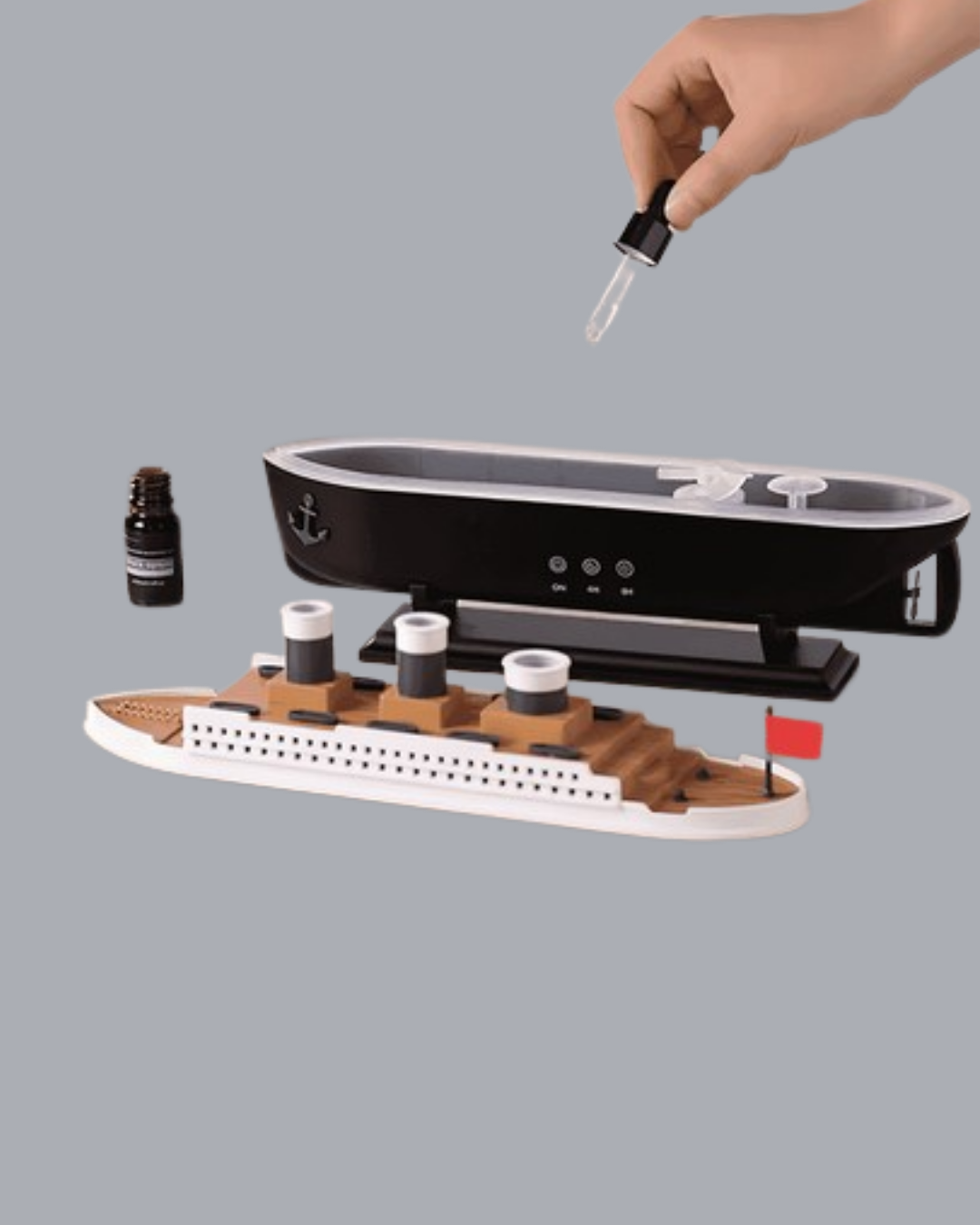 Ultra Sessiz Titanik Gemi LED Işıklı Aroma Difüzörü Oda Nemlendirici Yeni Nesil
