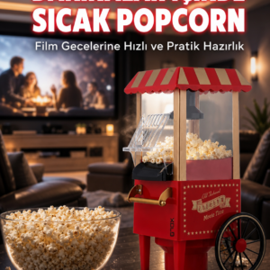 5 Dakikada Popcorn Hazırlayan Yağsız Patlatma Makinesi
