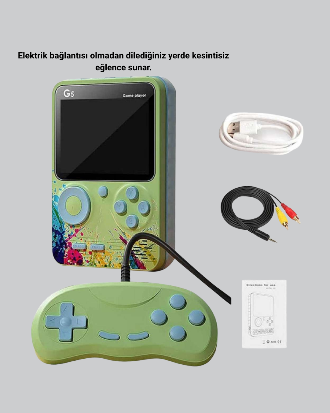 G5 Retro Oyun Konsolu 500 Klasik Oyunlu 3 İnç HD Ekran ve TV Bağlantılı