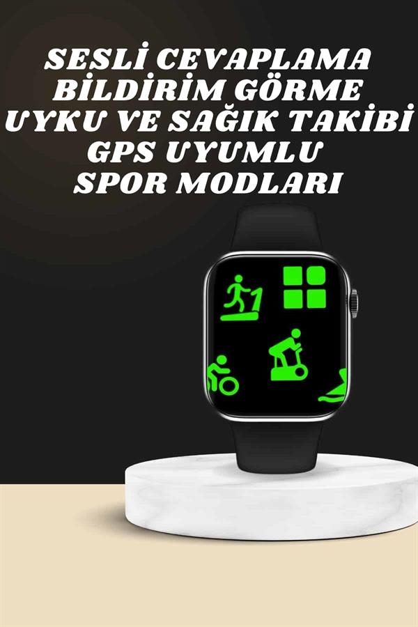 Akıllı Saat Wireless Şarj Yüksek Çözünürlüklü Müzik Dinleme Sesli Cevaplama Yeni Nesil