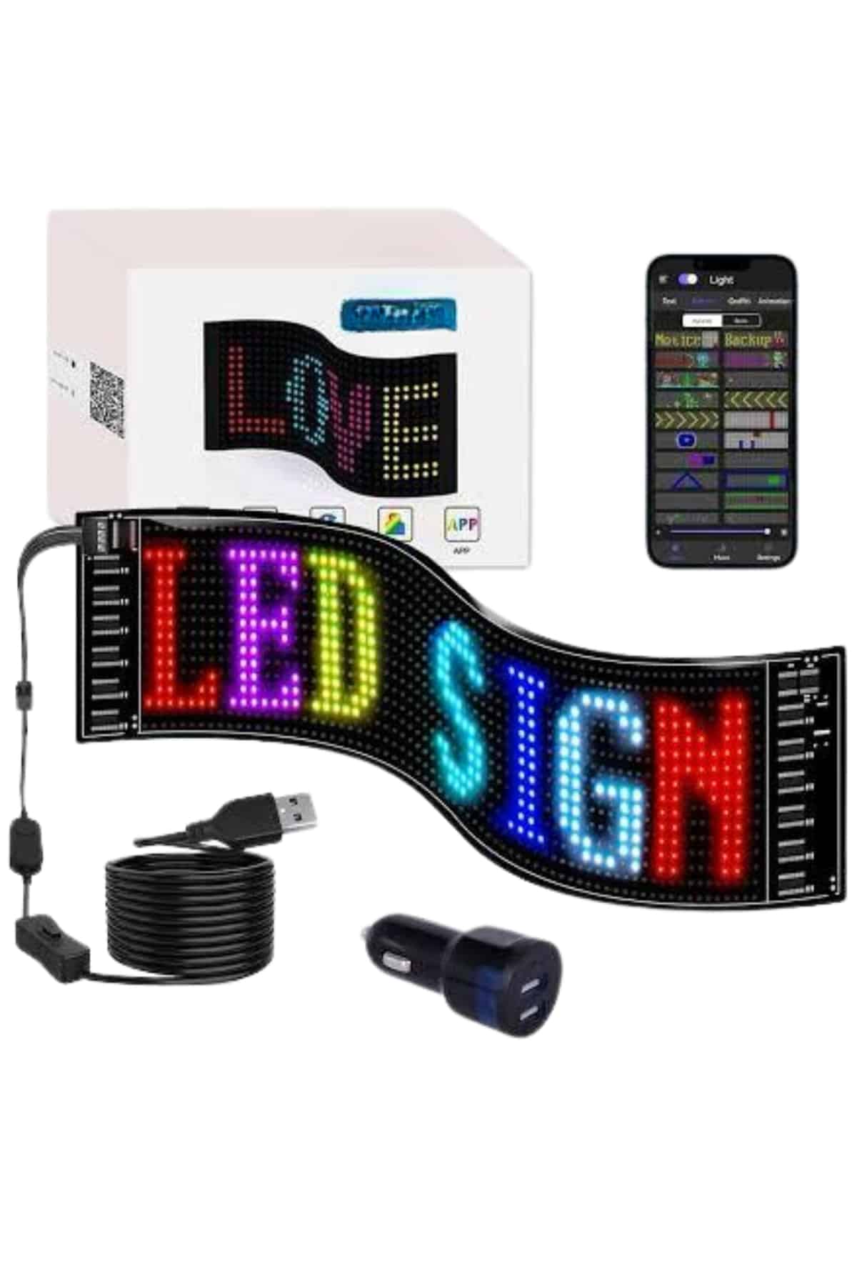 LED Matrix Panel RGB Ekran Kumandalı Araç Camına Uygun