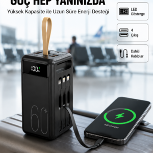 Tüm Cihazlara Uyumlu Çoklu Çıkışlı Powerbank Yeni Nesil