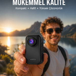Vlog, Seyahat ve Günlük Video Çekimleri İçin Mini Kamera