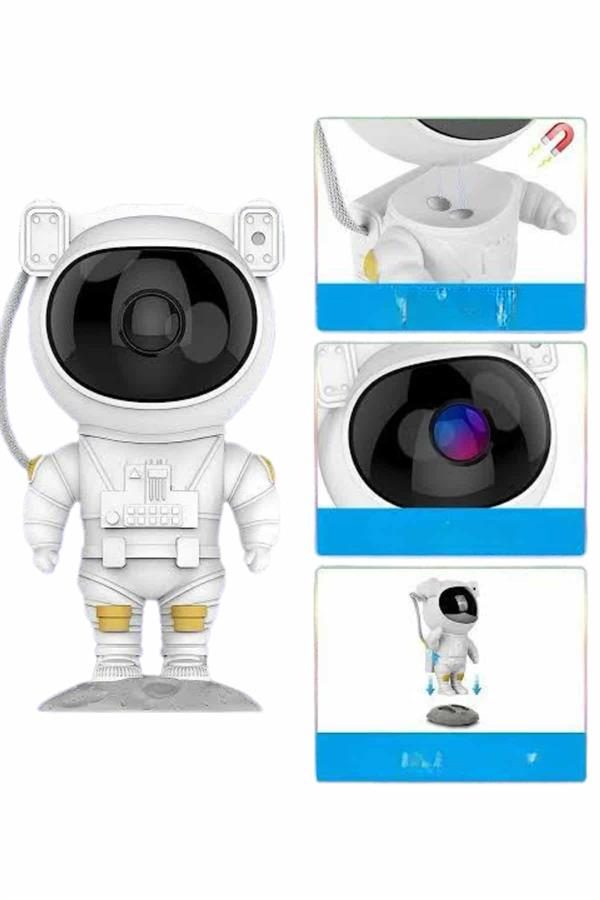 Gece Lambası Astronot Bluetooth Hoparlörlü Galaksi Işık Projektörü