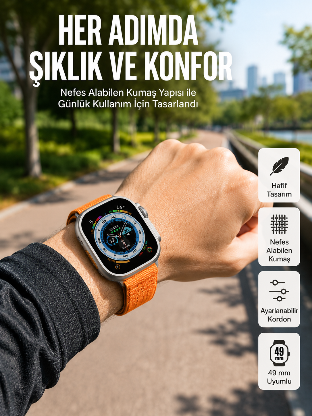Akıllı Saat Amoled Ekran Bluetooth Bağlantılı Özel Tasarım Unısex