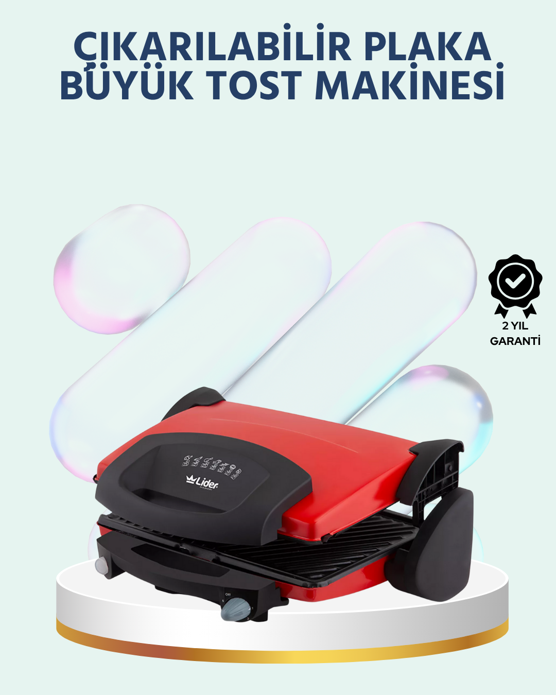 2000W Tost ve Izgara Makinesi – Granite/Teflon Plaka Seçenekli