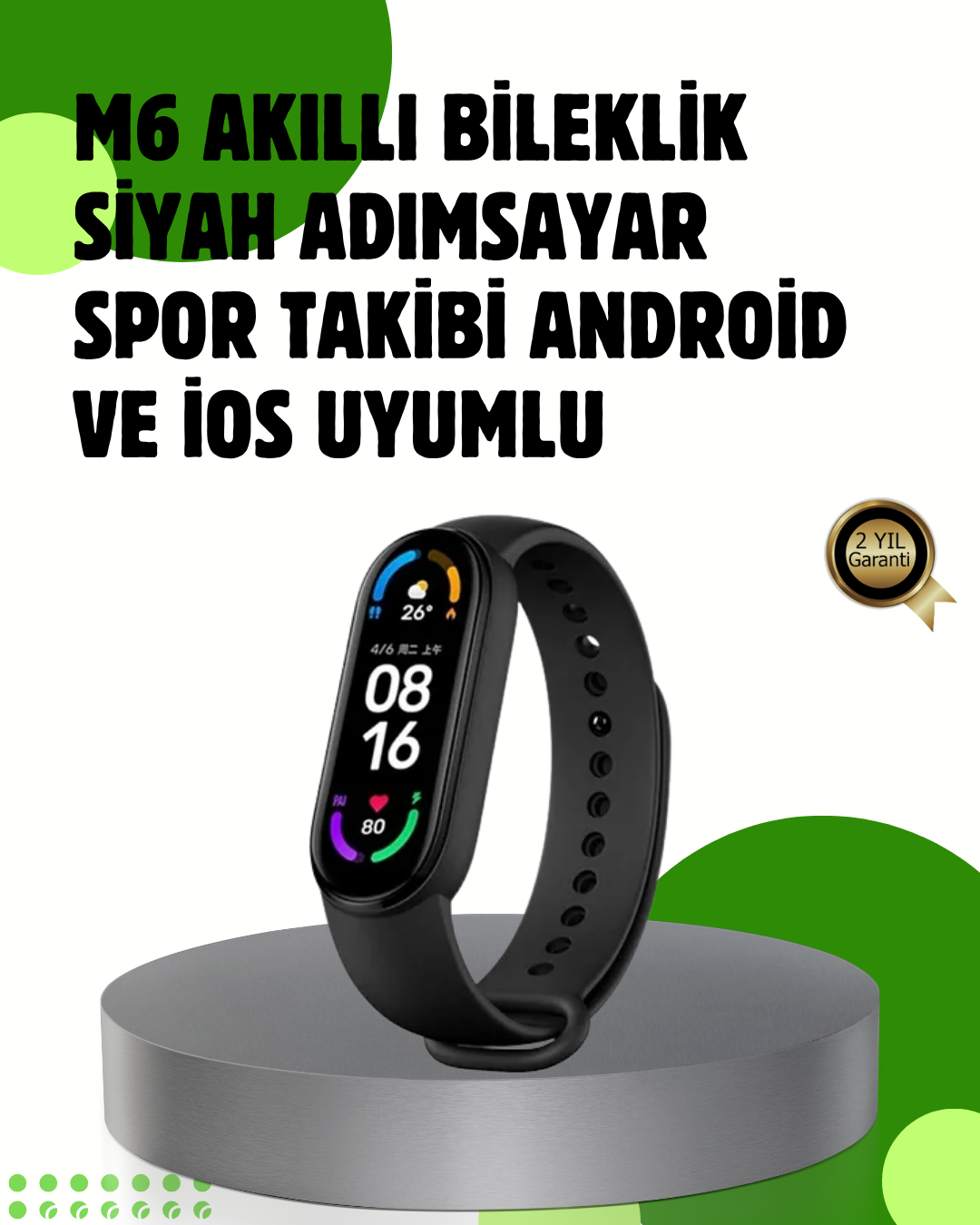 Bluetooth 5.0 Akıllı Bileklik – Kalp, Uyku ve Aktivite Takibi