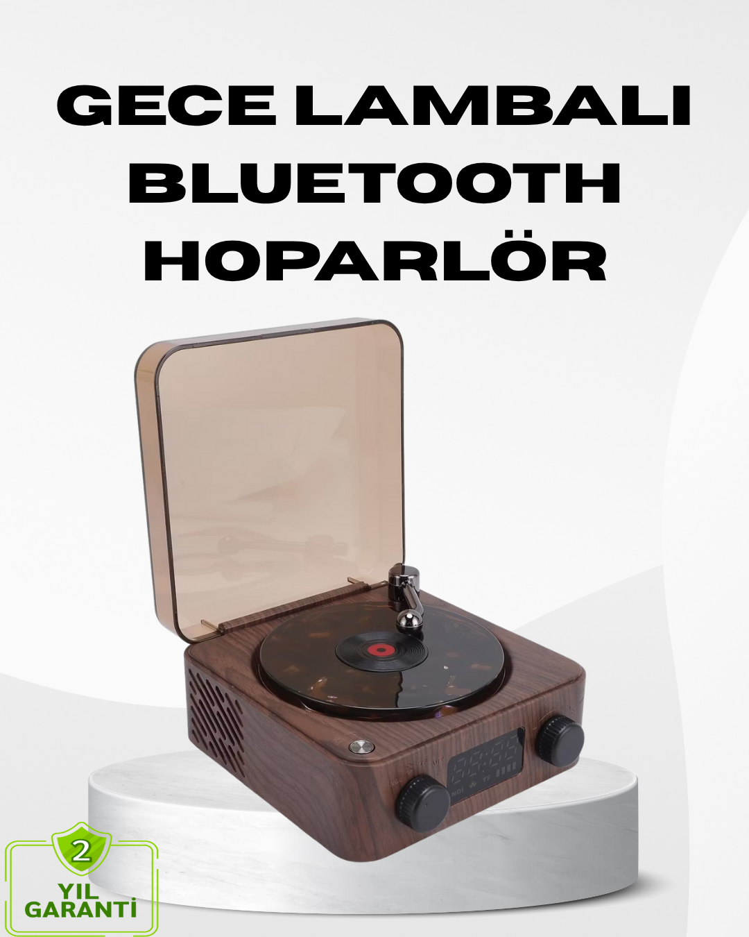 Dekoratif Gece Işığı Bluetooth Hoparlör Dijital Saat Çok Yönlü Sesli Aydınlatma