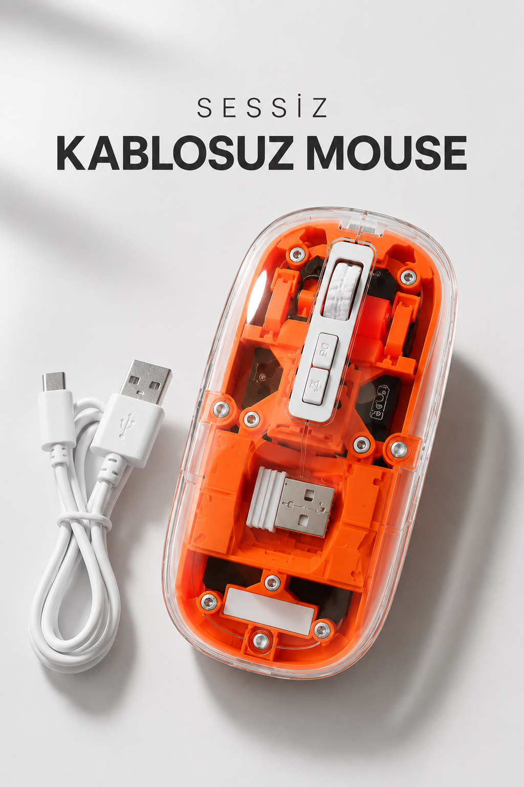 Kablosuz Mouse Fare 5.0 Bluetooth Bağlantılı USB Girişli