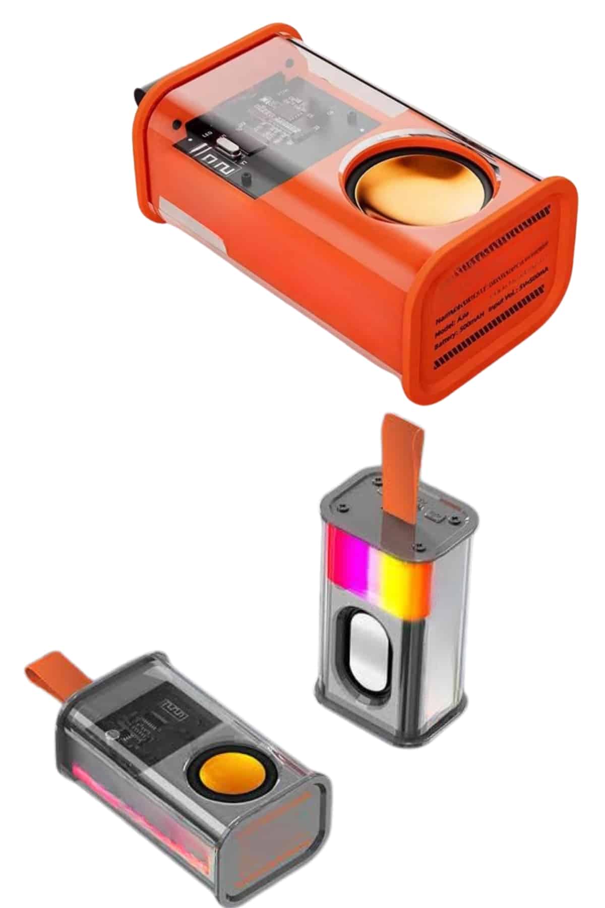 Ses Bombası Mini Işıklı Taşınabilir Bluetooth Speaker Hoparlör