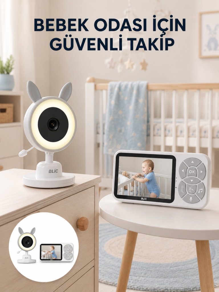 Karşılıklı Sesli Bebek Kamerası 4x Zoom Sıcaklık Sensörlü Yeni Nesil