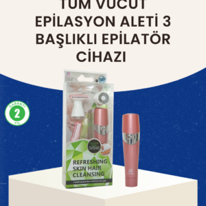 3 Başlıklı Kadın Yüz ve Vücut Tüy Temizleme Makinesi