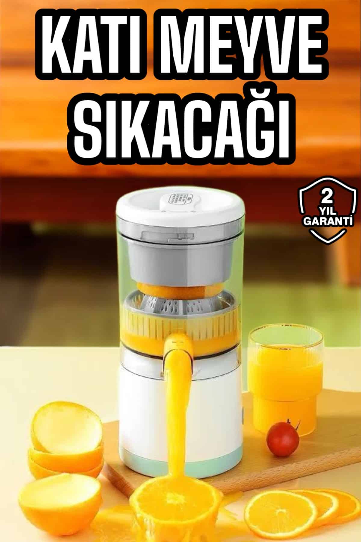 Pratik Paslanmaz Çelik Bıçaklı Taşınabilir USB Şarjlı Katı Meyve Sıkacağı