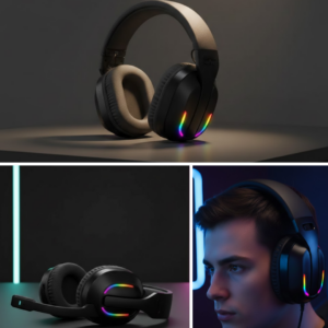 RGB Aydınlatmalı Kablosuz Oyuncu Kulaklığı Konsol ve PC Uyumlu