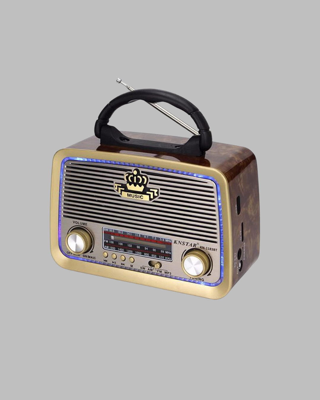 Nostalji Bluetooth Radyo FM AM SW Ahşap Eskitme Tasarım Yeni Nesil