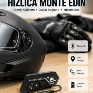 BT22 Kask Bluetooth Kulaklık Su Geçirmez Motosiklet İletişim Sistemi Yeni Nesil