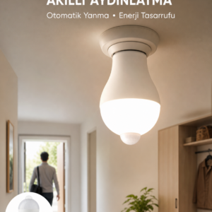 Sensörlü LED Lamba Otomatik Algılama Enerji Tasarruflu Aydınlatma