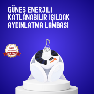 USB ve Solar Şarjlı Katlanabilir 5 Taraflı LED Lamba